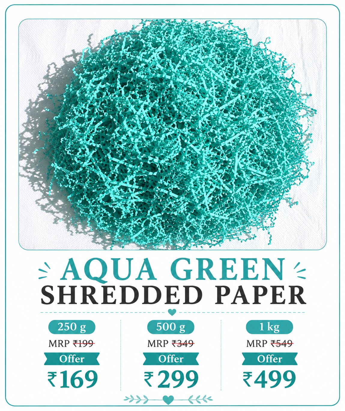 Aqua Green Shredded Paper