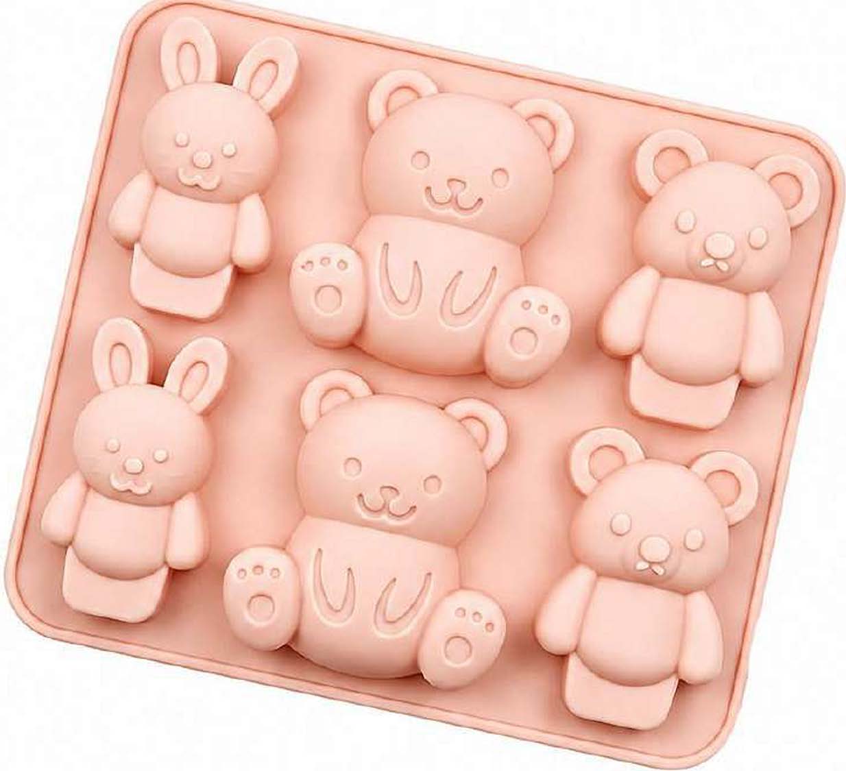 6 Cavity Rabbit & Bear Silicone