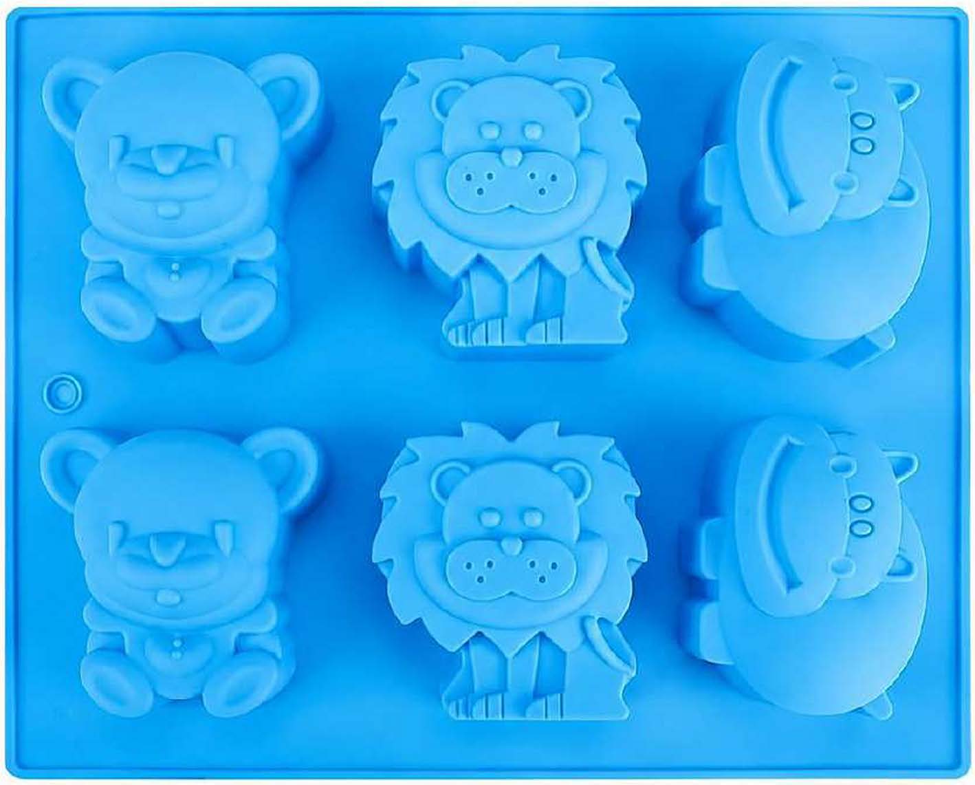 6 Cavity Lion Hippo Silicone Mould