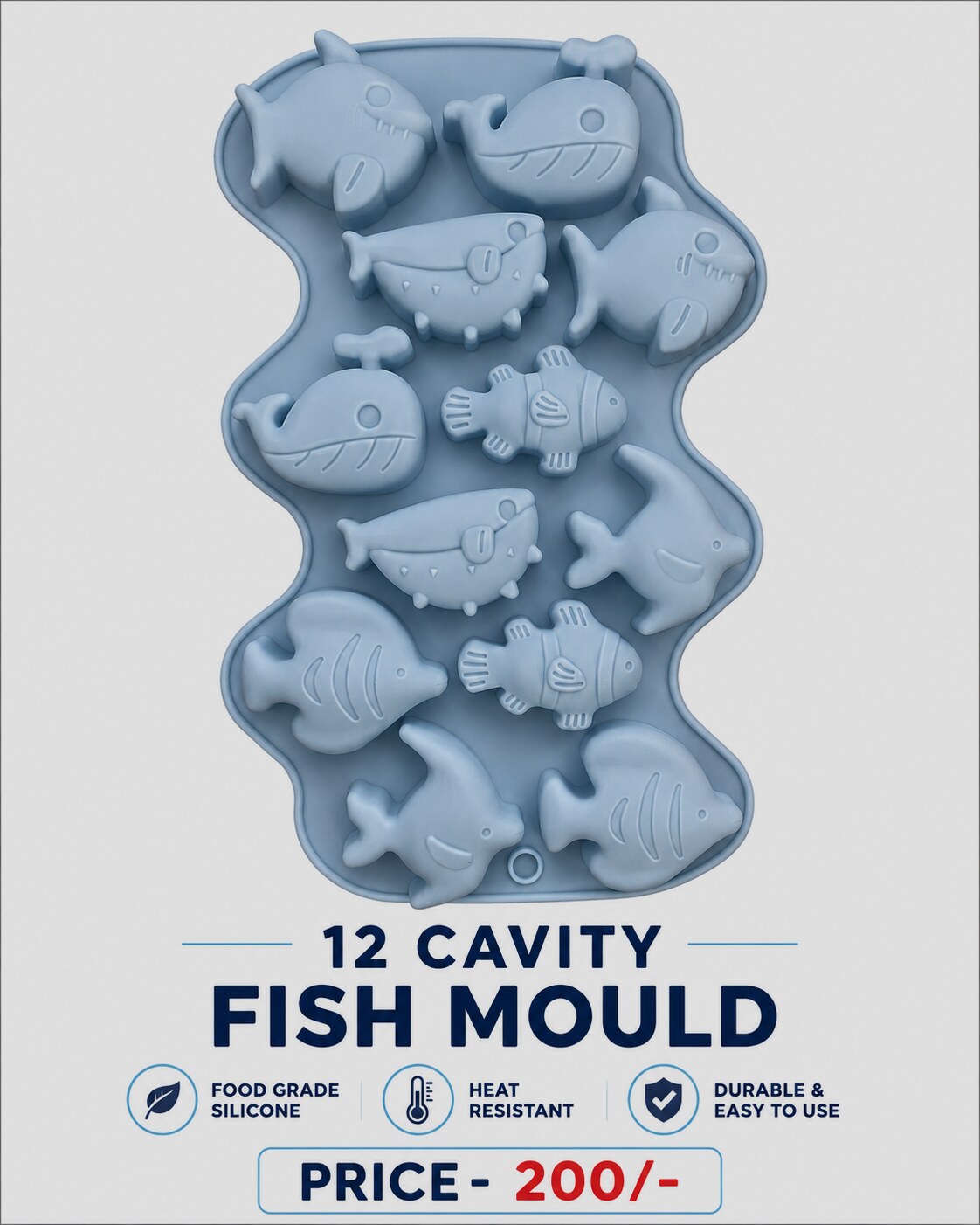 12 Cavity Fish Mould