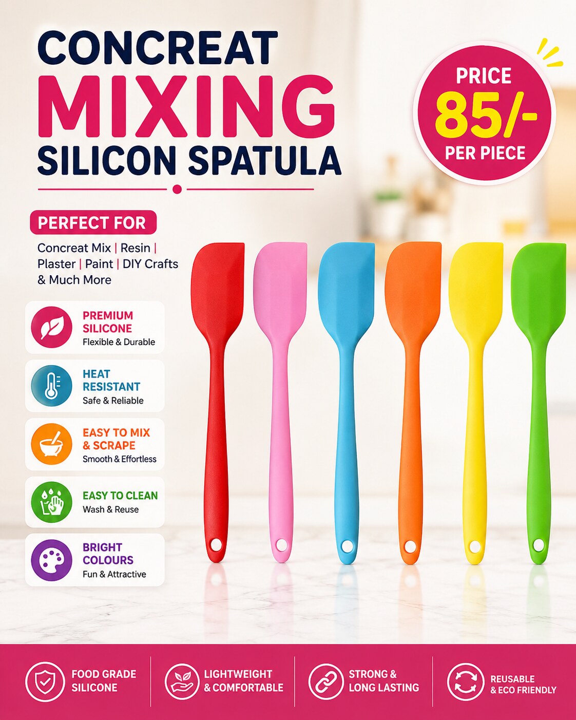 Concrete Mixing Silicon Spatula