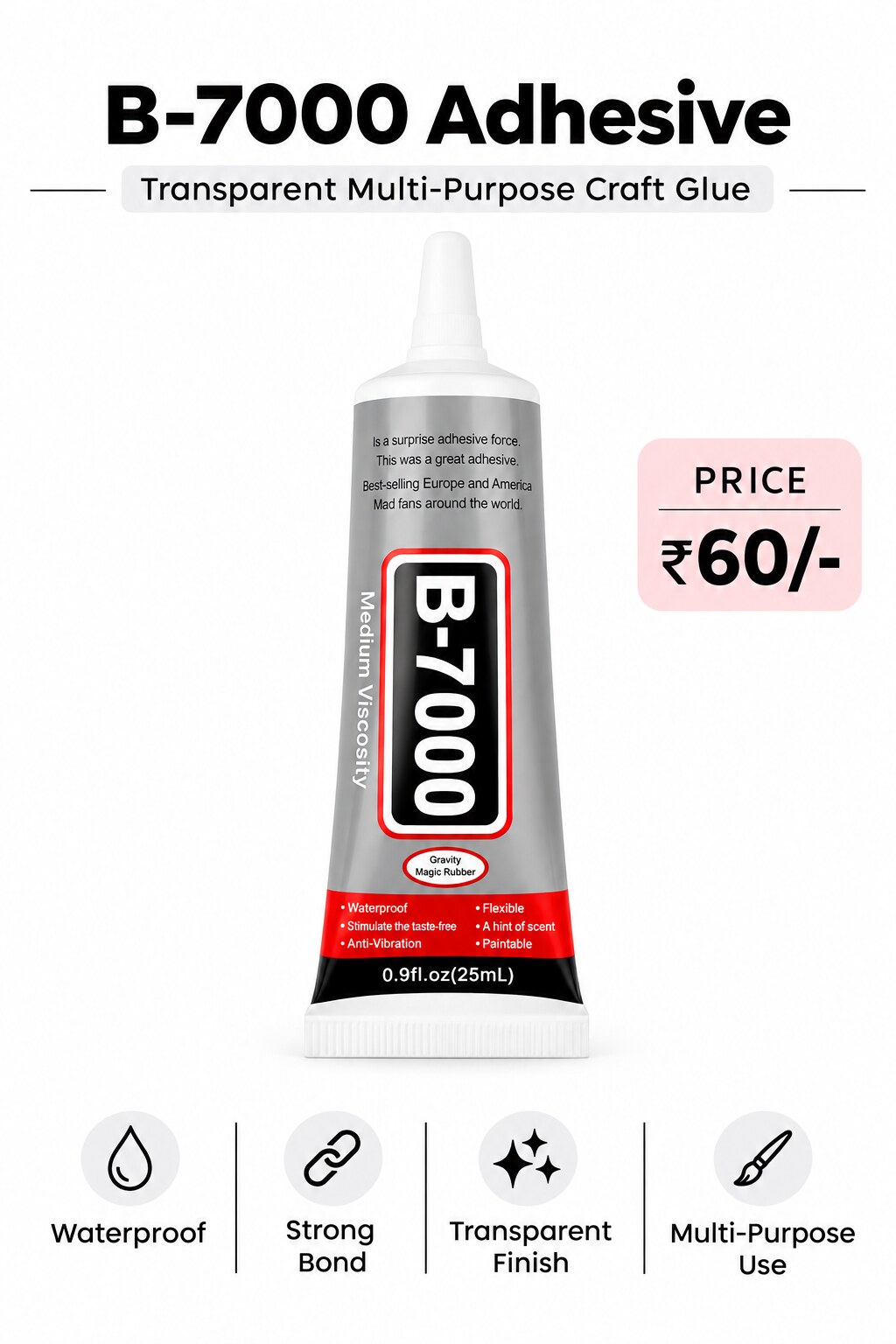 B-7000 Adhesive Transparent Craft Glue 25mL