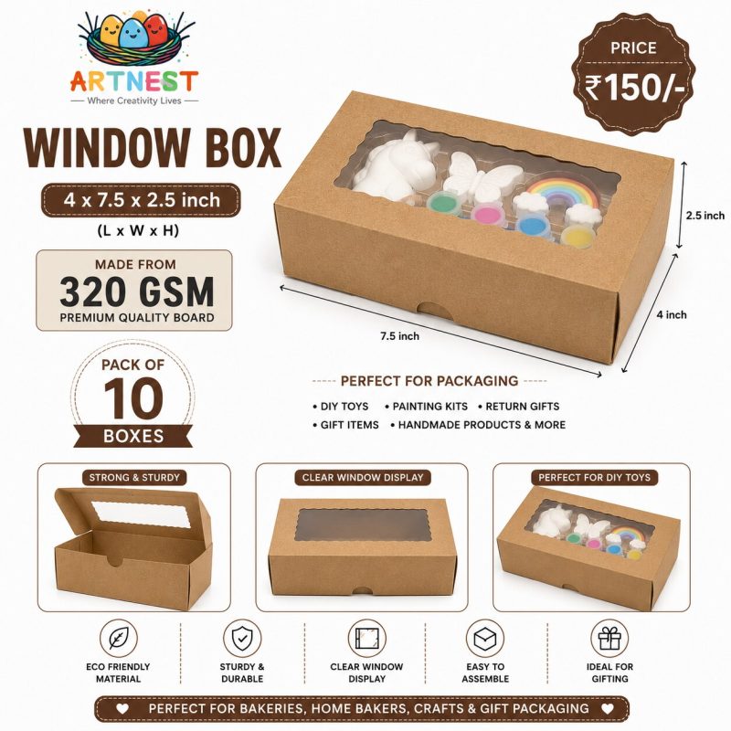 Window Box 4×7.5×2.5 inches — Pack of 10