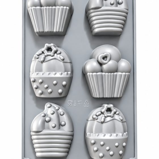 6 Cavity Cupcake Silicone Mould