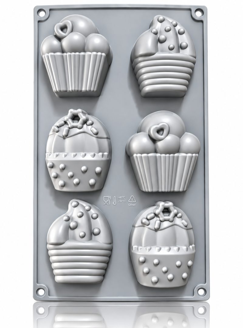 6 Cavity Cupcake Silicone Mould