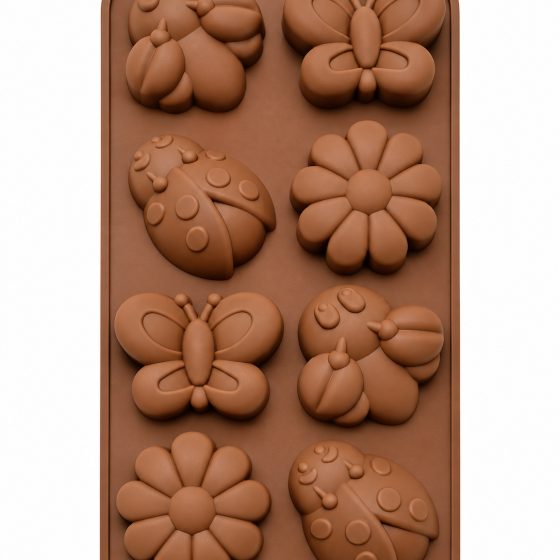 8 Cavity Butterfly, Ladybug & Flower Silicone Mould — image 1