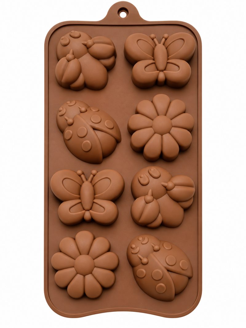 8 Cavity Butterfly, Ladybug & Flower Silicone Mould