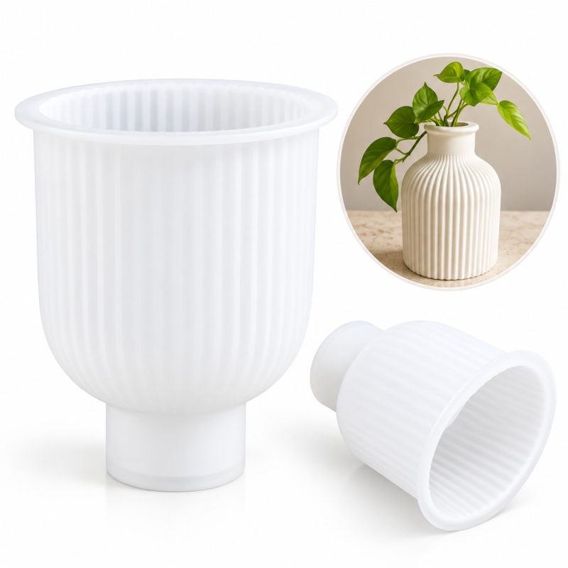 Artnest Ribbed Planter & Vase Mould for DIY Décor