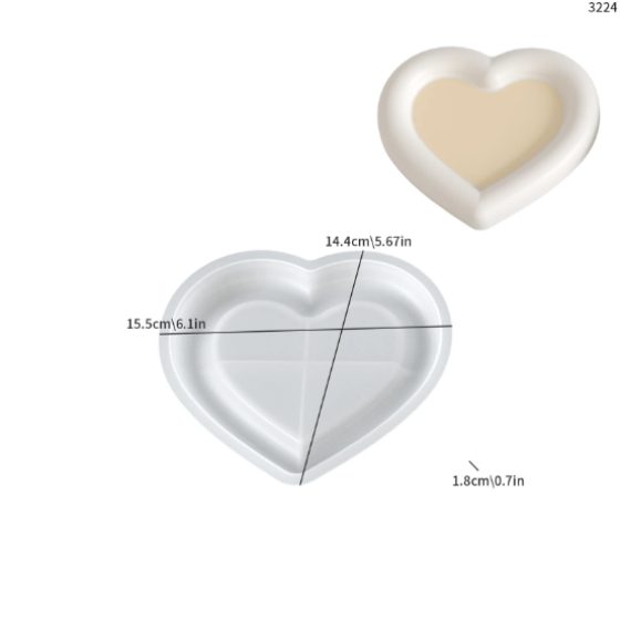 Heart Shaped Tray Silicone Mould for Concrete & Resin