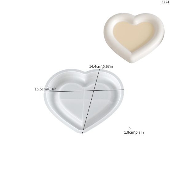 Heart Shaped Tray Silicone Mould for Concrete & Resin