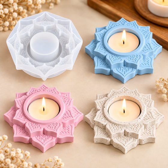 Artnest Lotus Blossom Tealight Candle Holder Silicone Mould — image 1