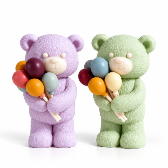 Teddy Bear with Balloons Silicone Mould — image 2