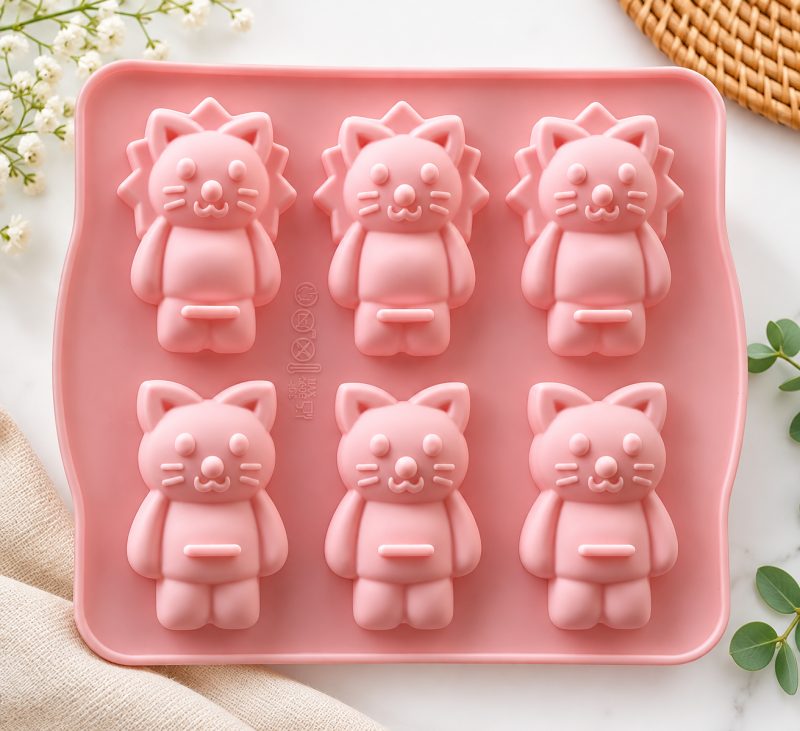 ArtNest India 6 Cavity Cute Cat Silicone Mould