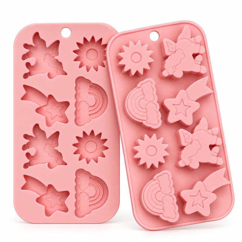 8 Cavity Rainbow Unicorn Silicone Mould