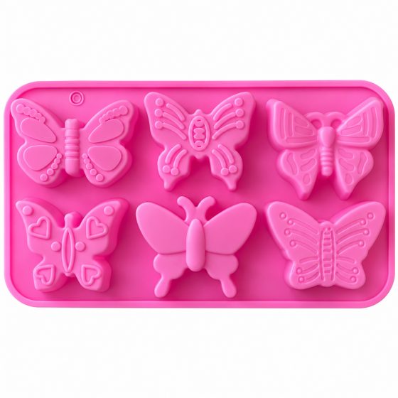 6 Cavity Butterfly Silicone Mould – Assorted Butterfly Designs