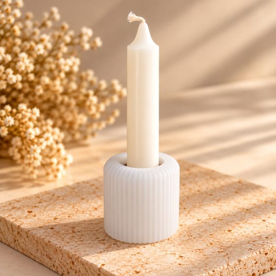 ArtNest India Ribbed Round Candle Holder Silicone Mould — image 2