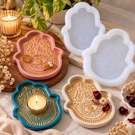 Artnest Hamsa Hand Silicone Mould for Concrete Art, Resin Art & Decorative Tray Making — image 3