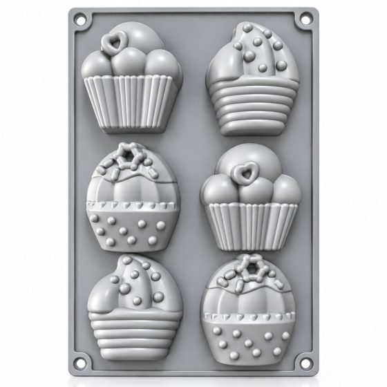 6 Cavity Cupcake Silicone Mould