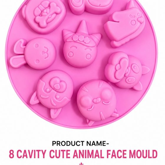 8 Cavity Cute Animal Face Mould