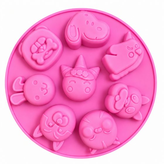 8 Cavity Cute Animal Face Mould