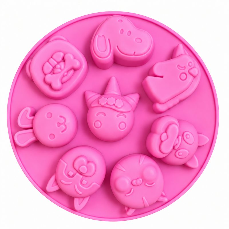 8 Cavity Cute Animal Face Mould