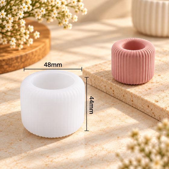 ArtNest India Ribbed Round Candle Holder Silicone Mould