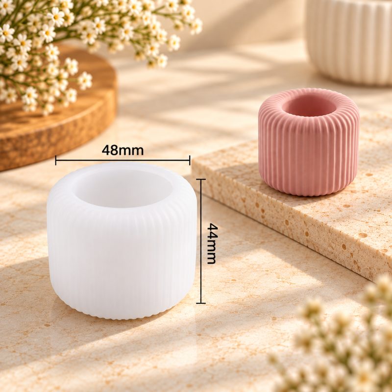 ArtNest India Ribbed Round Candle Holder Silicone Mould