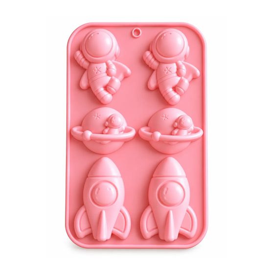 6 Cavity Space Adventure Silicone Mould – Astronaut, Planet & Rocket