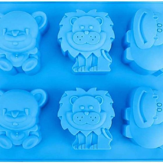 6 Cavity Lion Hippo Silicone Mould