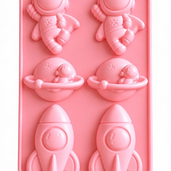 6 Cavity Space Adventure Silicone Mould – Astronaut, Planet & Rocket