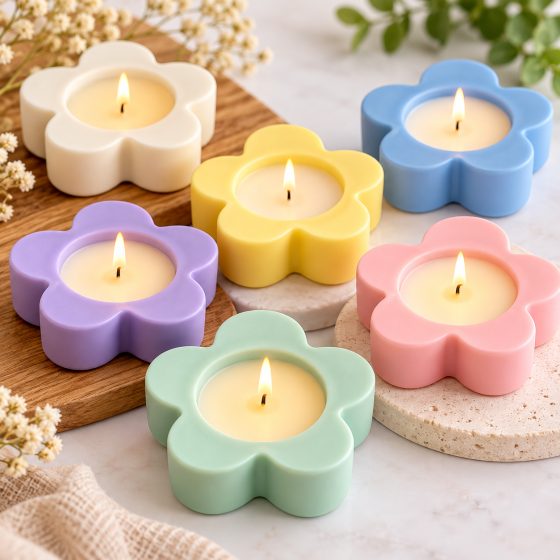 ArtNest 5-Petal Flower Tealight Candle Holder Silicone Mould — image 3