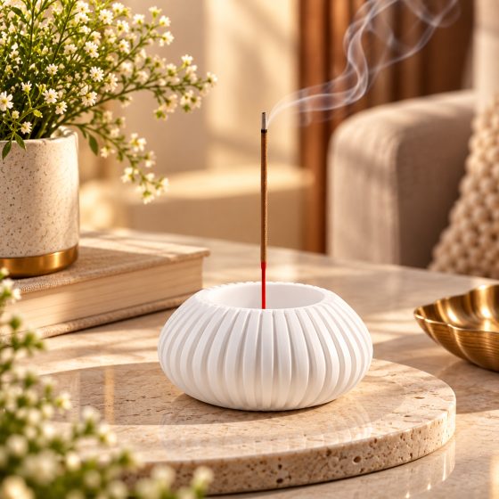 ArtNest India Ribbed Round Agarbatti, Incense & Candle Holder Silicone Mould — image 4