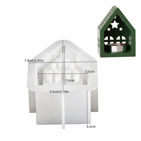 ArtNest Concrete Star Hut Tealight Candle Holder – DIY Silicone Mould — image 2