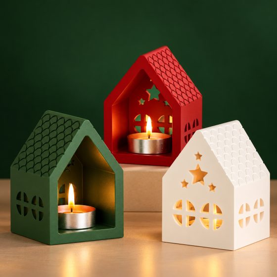 ArtNest Concrete Star Hut Tealight Candle Holder – DIY Silicone Mould